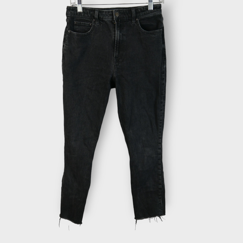 Abercombie & Fitch High Rise Slim Jeans Washed Black Size 6 Short EUC
